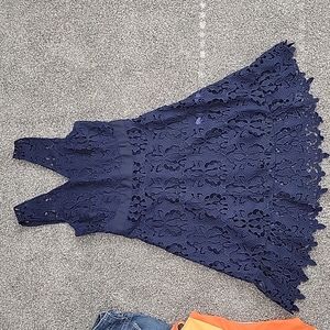 Banana Republic Navy Blue Lace Mini Dress